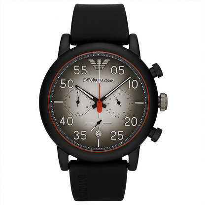 Men’s Chronograph Watch – Japan Machinery, Stainless Steel Case, Original Silicone Strap