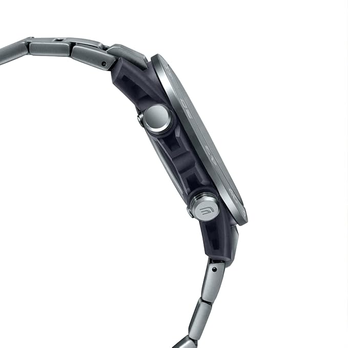 Black Analog-Digital Dial Men's Watch – Gray Ion-Plated Band, Tough Solar, Smartphone Link