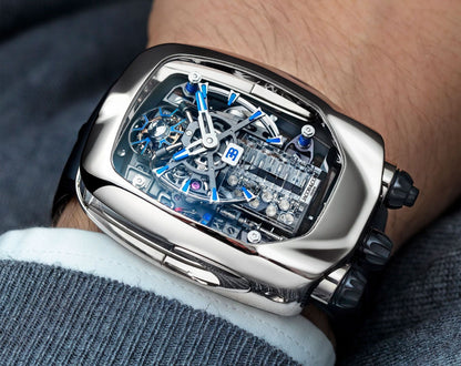 Chiron Tourbillon White Silver | Engine Dial Luxury Watch