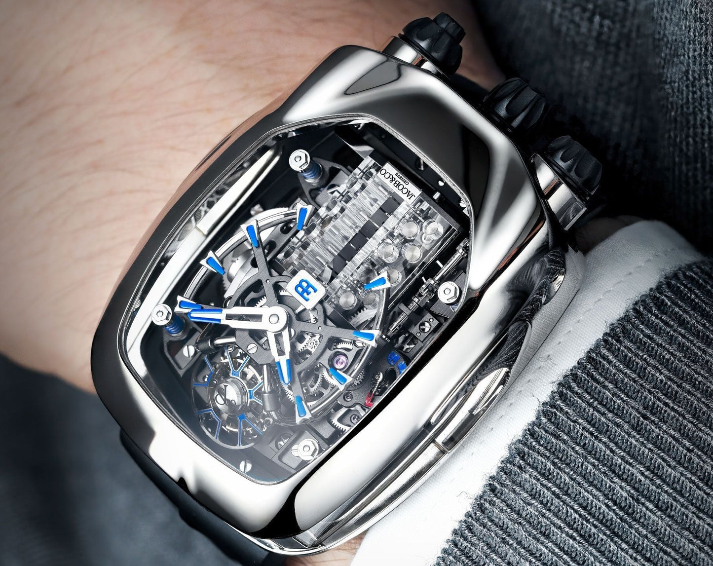 Chiron Tourbillon White Silver | Engine Dial Luxury Watch