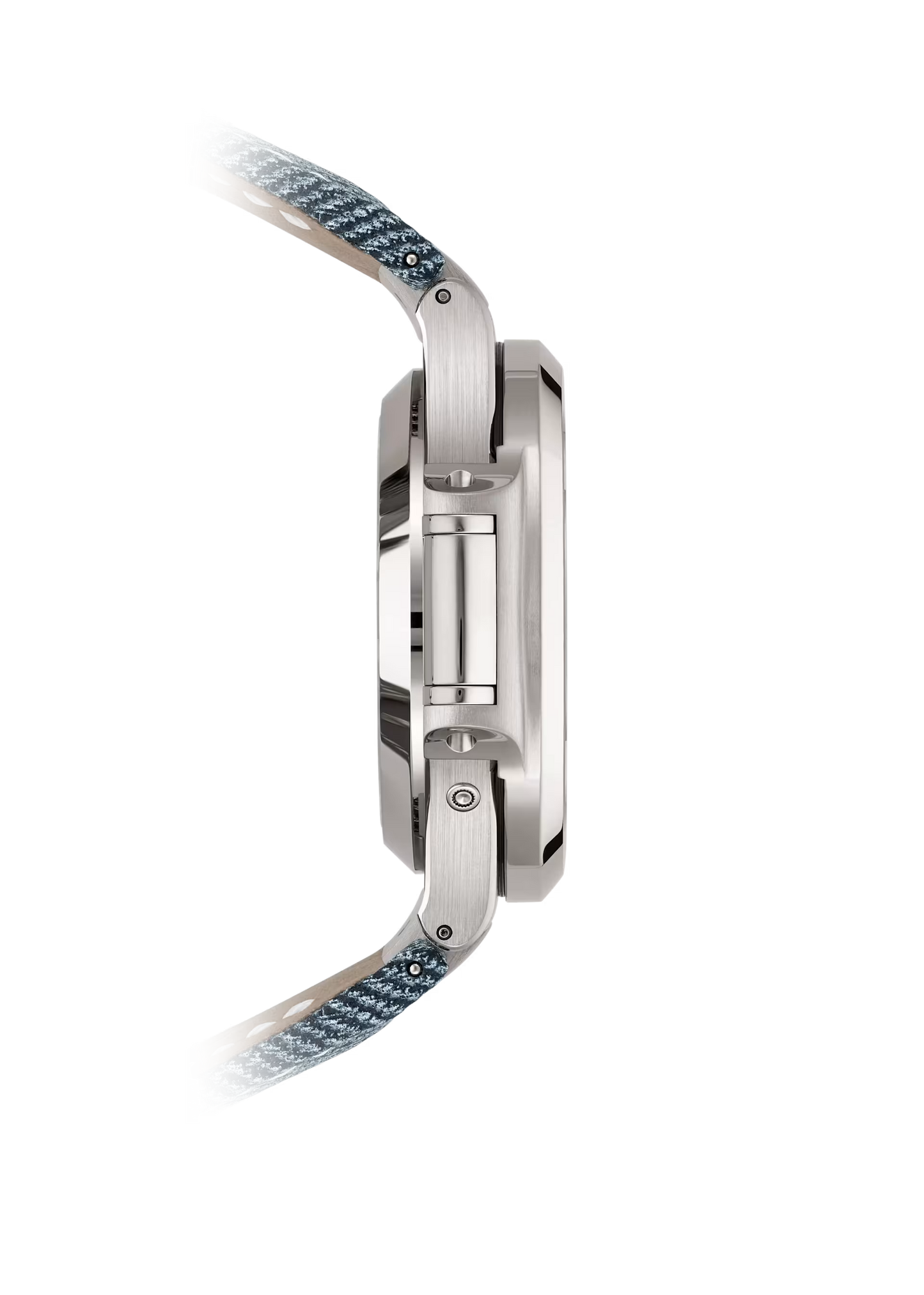 Nautilus-Inspired Flyback Chronograph – White Gold Monocounter Watch with Blue-Gray Dial