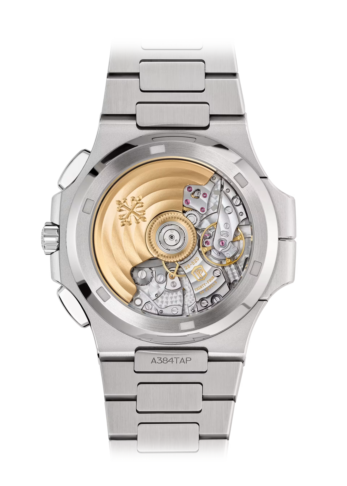 Nautilus-Inspired Steel Watch – Flyback Chronograph, Dual Time Zone & Date Hand