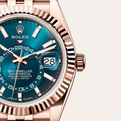 Sky-Dweller Everose Gold Watch – 42MM Oyster Dual Time Zone