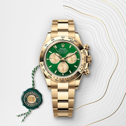 Cosmograph Daytona 40MM – Green Dial, Yellow Gold-Tone with 100% Pure Steel
